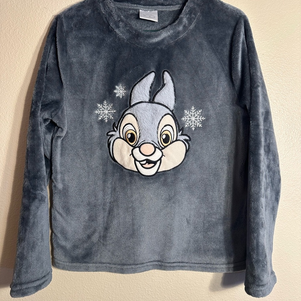 Disney Gray Thumper Pajama Top Plush Fleece